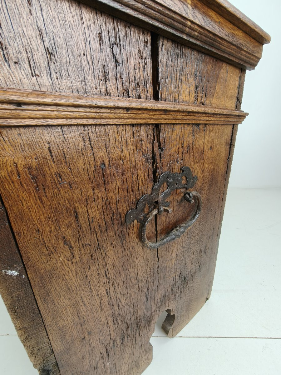Coffre en chêne du XVIIIe siècle – Daté de 1756-photo-7