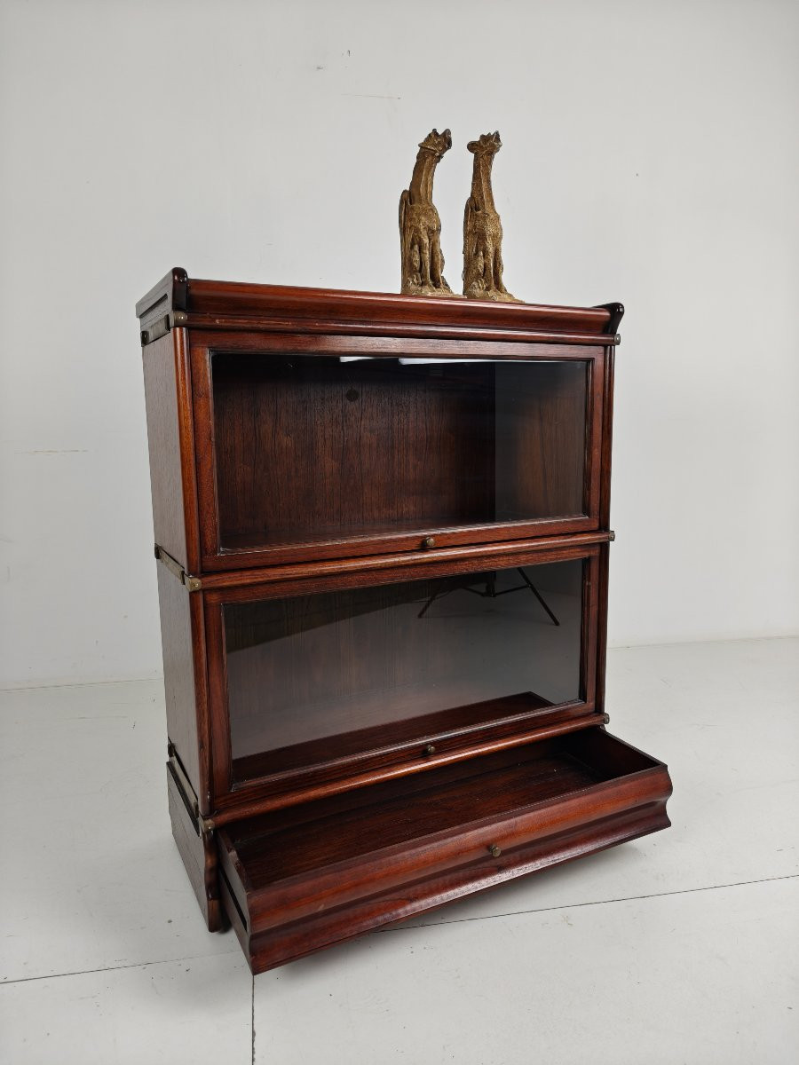 Globe-wernicke Modular Bookcase In Mahogany With Lower Drawers-photo-4