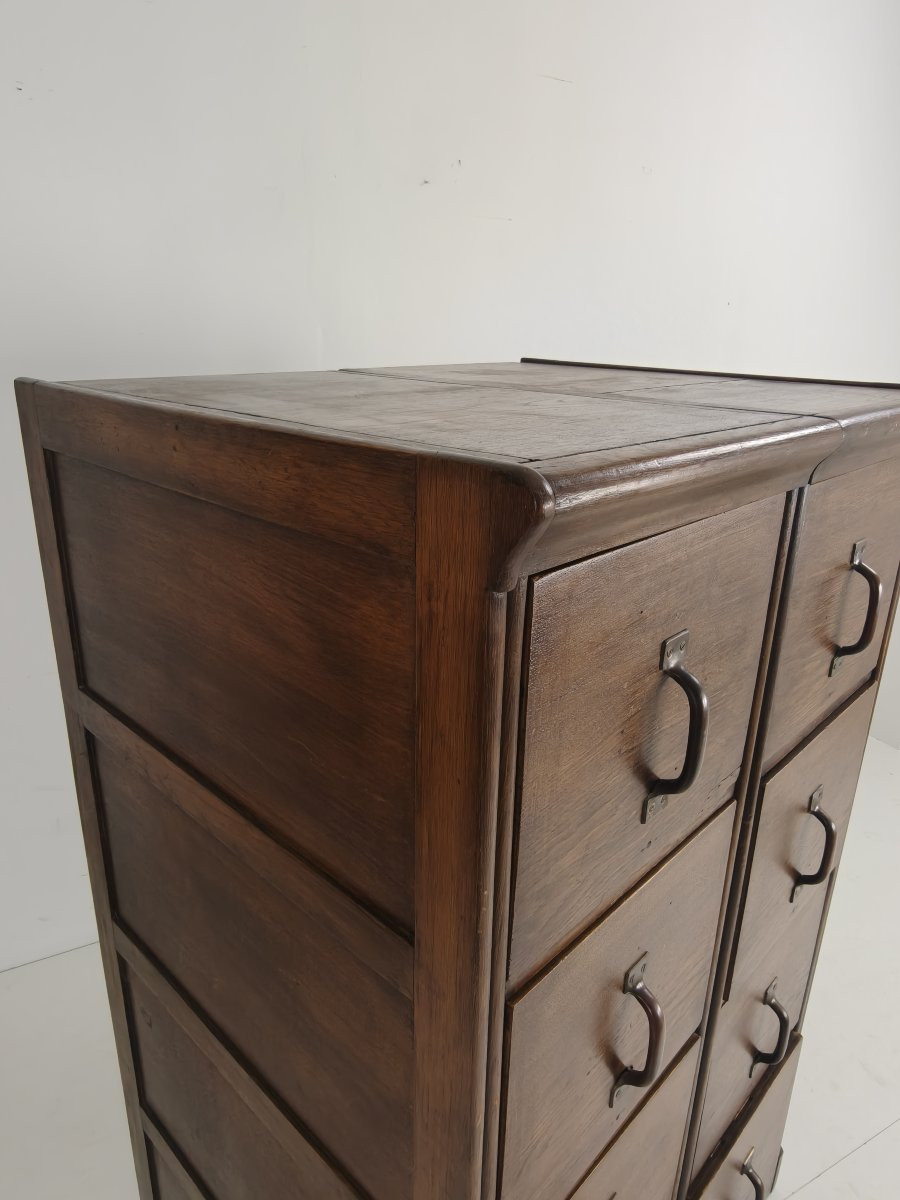 Armoire à archives double en chêne massif – Pays-Bas, 1920–1940-photo-5