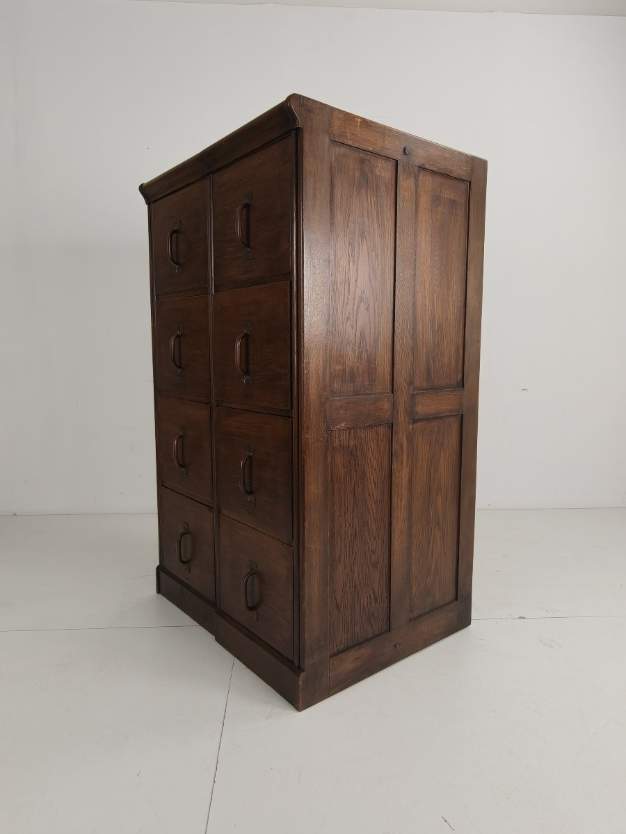 Armoire à archives double en chêne massif – Pays-Bas, 1920–1940-photo-6