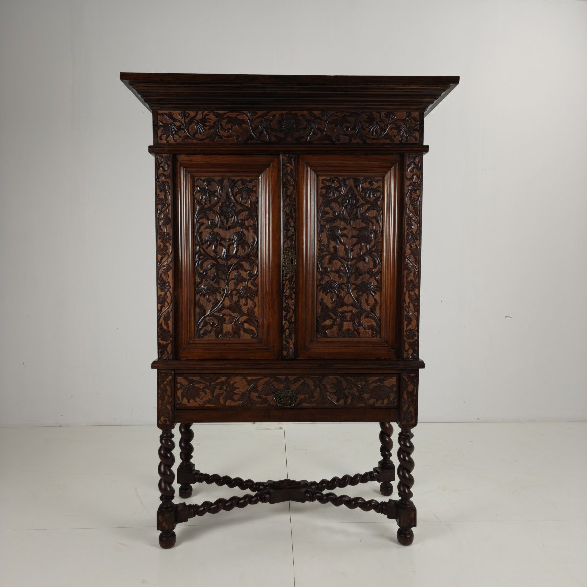 Late 19th Century Carved Colonial Cabinet - Netherlands East Indies-photo-2