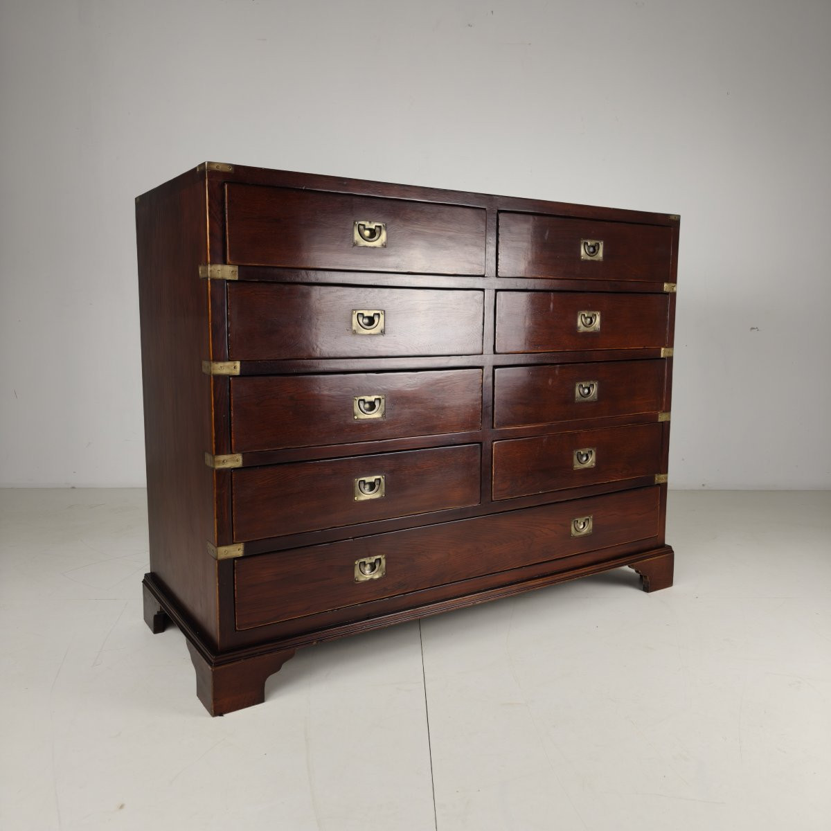 English Country Chest Of Drawers With Brass Fittings - 20th Century-photo-4