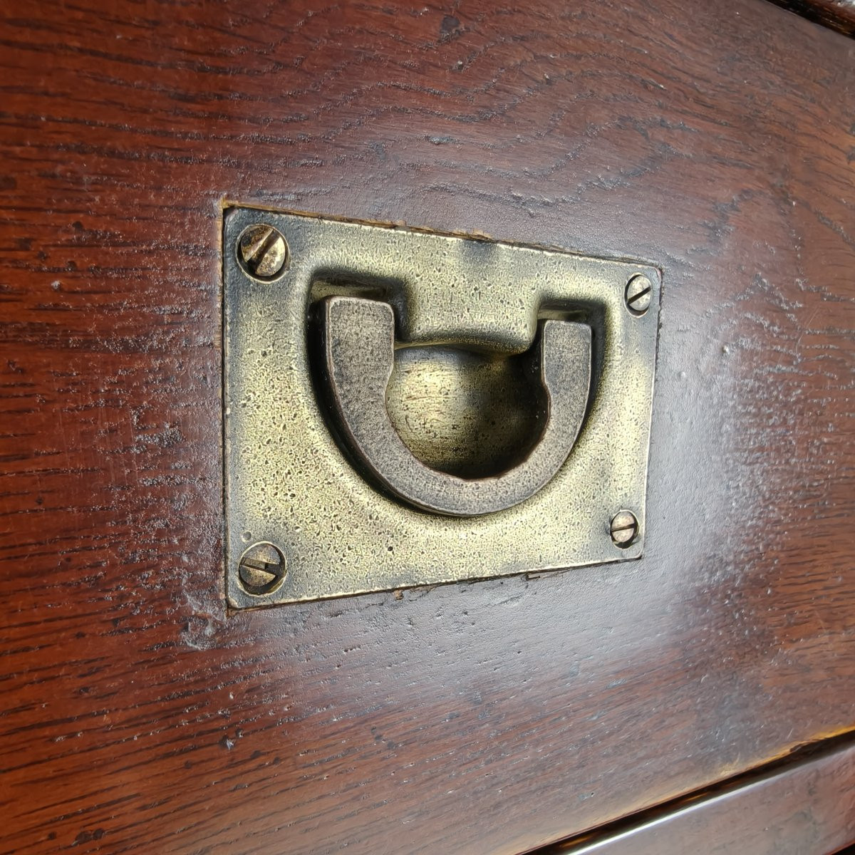 English Country Chest Of Drawers With Brass Fittings - 20th Century-photo-4