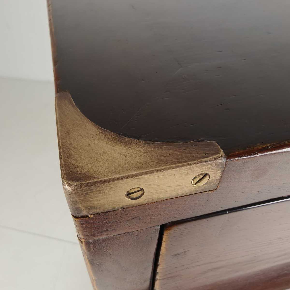 English Country Chest Of Drawers With Brass Fittings - 20th Century-photo-5