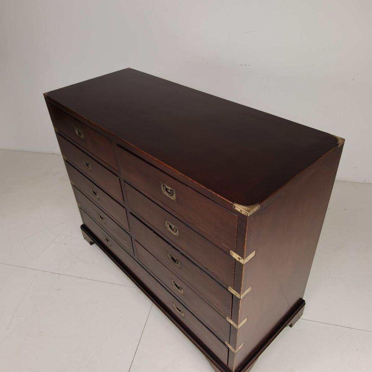 English Country Chest Of Drawers With Brass Fittings - 20th Century-photo-6