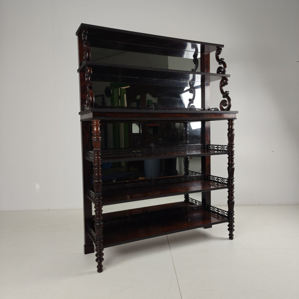 Rosewood Shelf With Coat Of Arms - Regency / William IV Period, 19th Century-photo-2