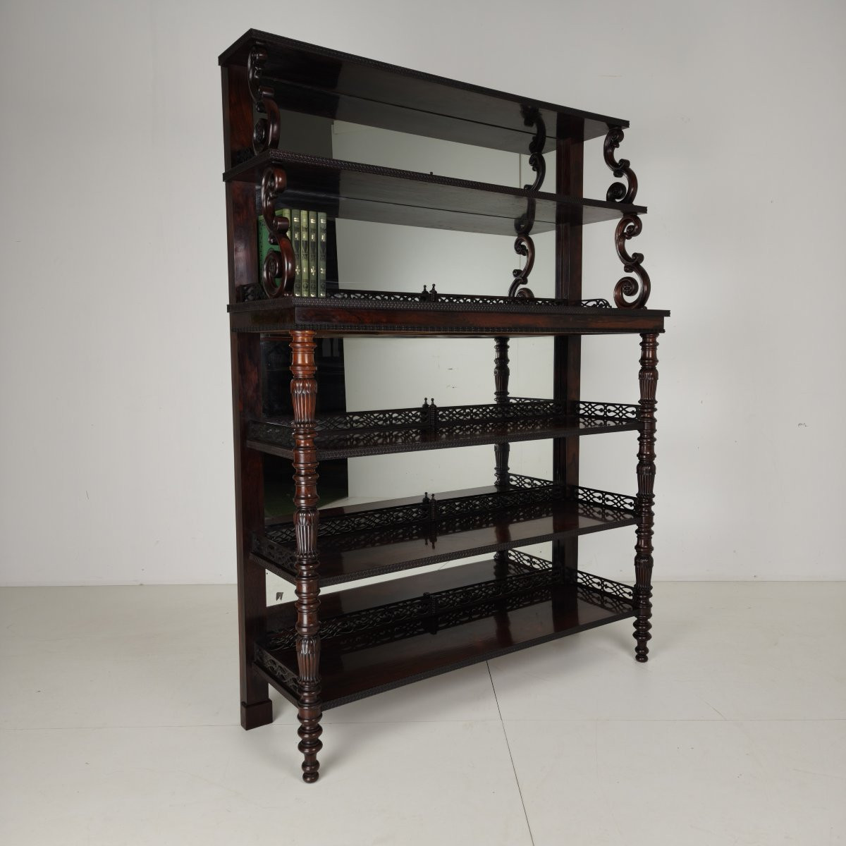 Rosewood Shelf With Coat Of Arms - Regency / William IV Period, 19th Century-photo-3