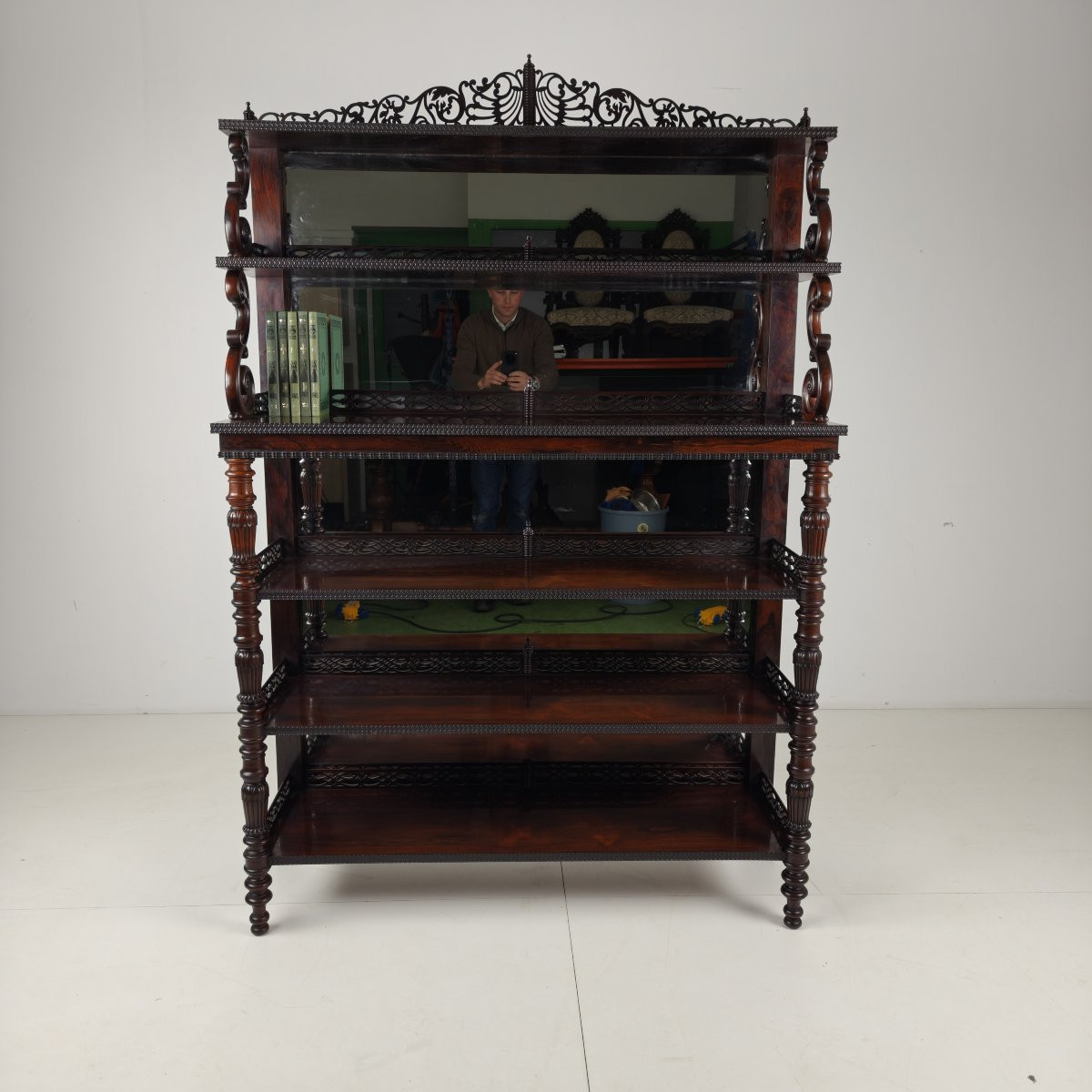 Rosewood Shelf With Coat Of Arms - Regency / William IV Period, 19th Century-photo-4