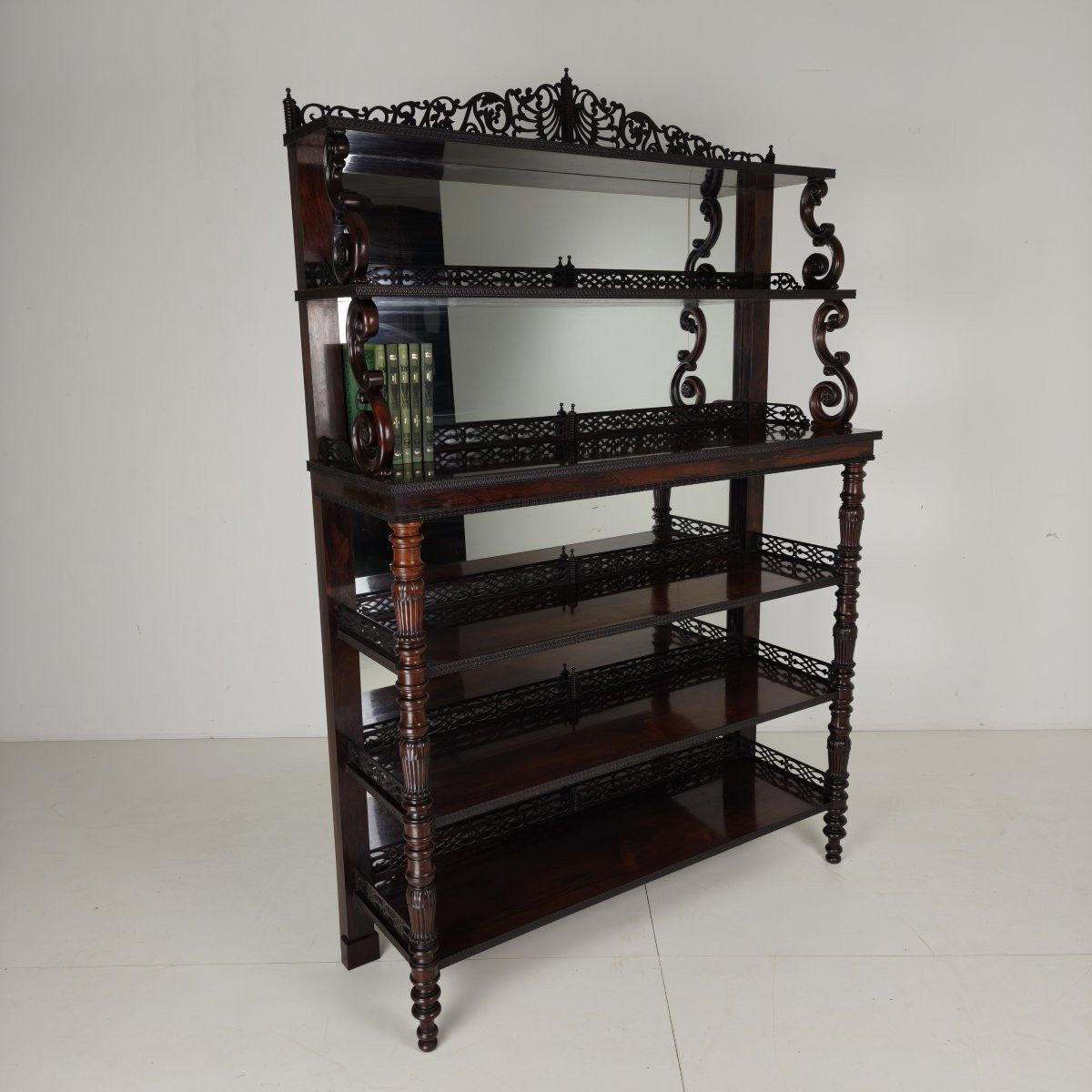 Rosewood Shelf With Coat Of Arms - Regency / William IV Period, 19th Century-photo-3