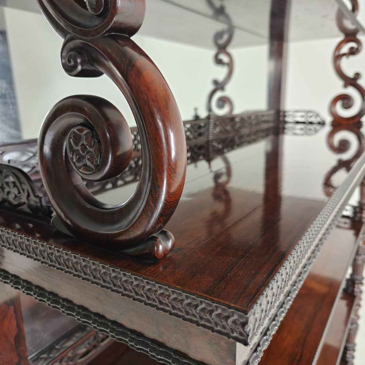 Rosewood Shelf With Coat Of Arms - Regency / William IV Period, 19th Century-photo-5