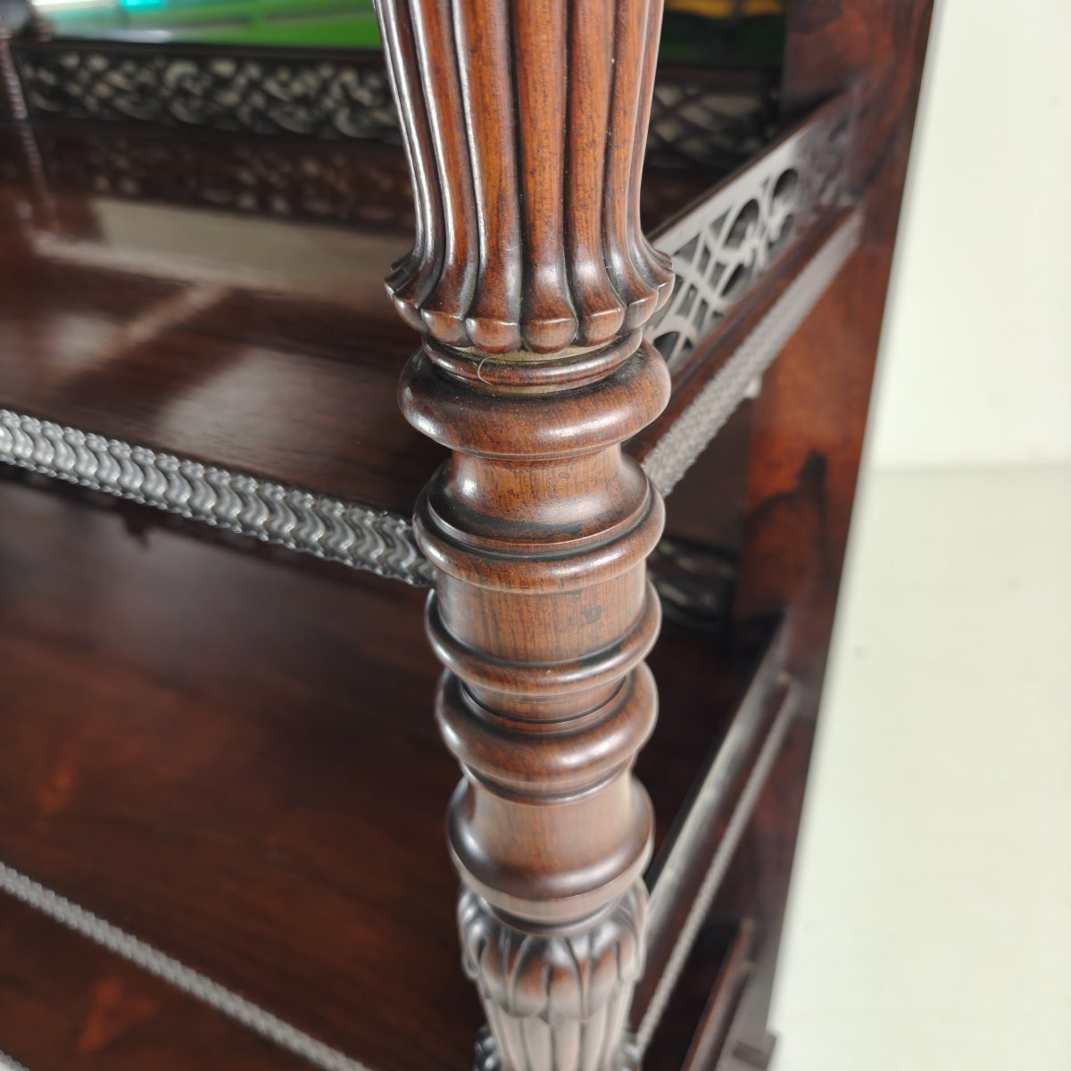 Rosewood Shelf With Coat Of Arms - Regency / William IV Period, 19th Century-photo-6