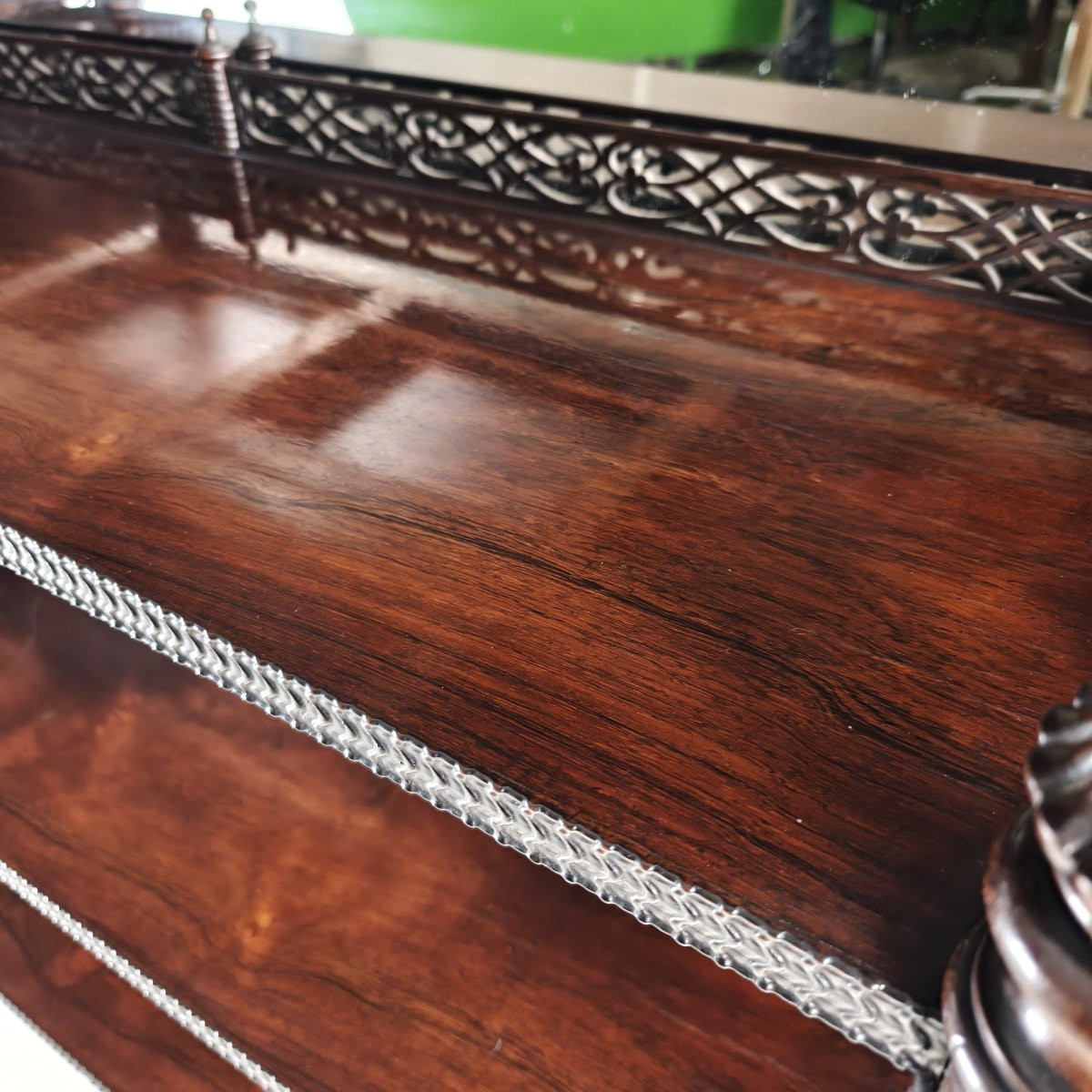 Rosewood Shelf With Coat Of Arms - Regency / William IV Period, 19th Century-photo-7