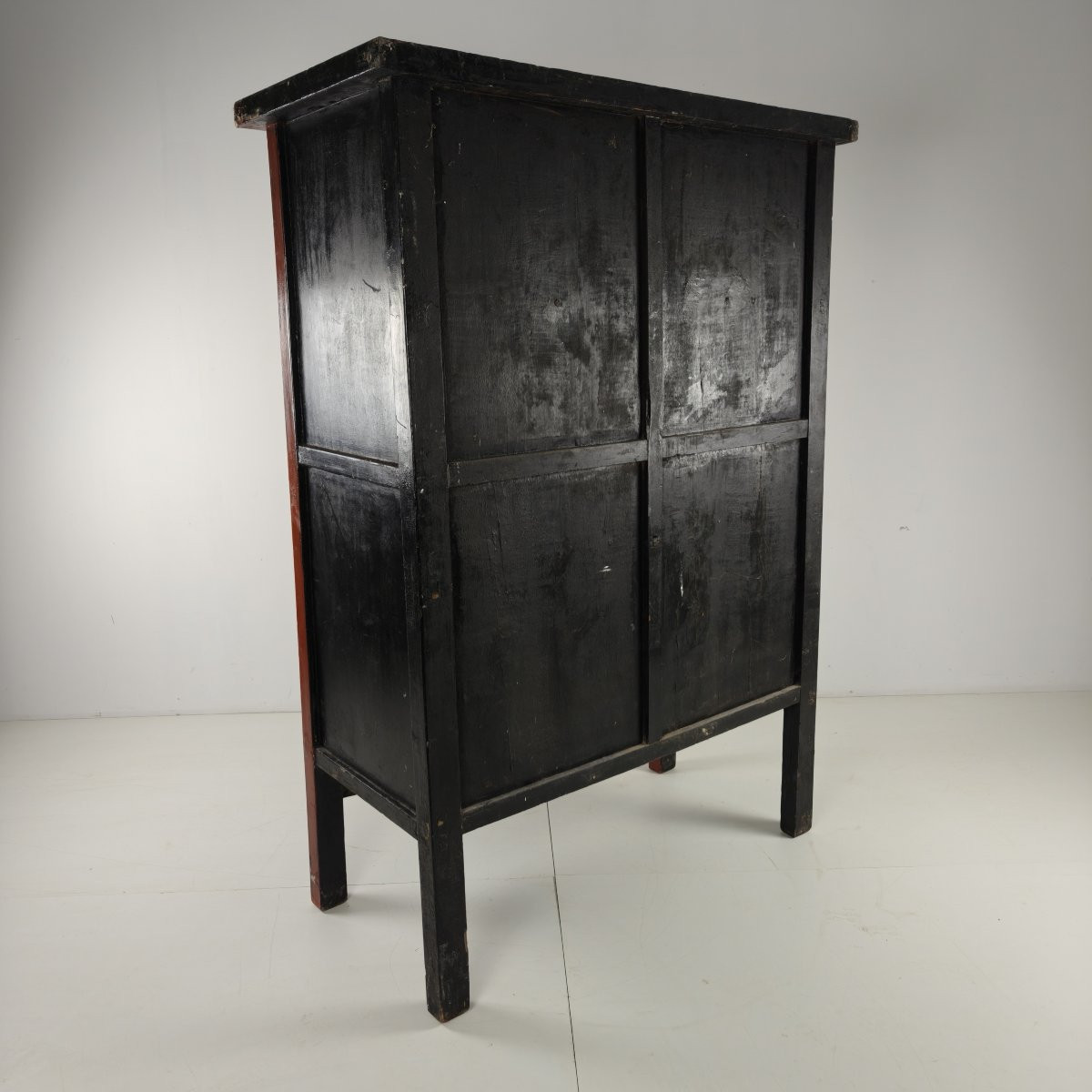Cabinet ancien chinois en laque rouge, fin XIXe / début XXe siècle.-photo-6