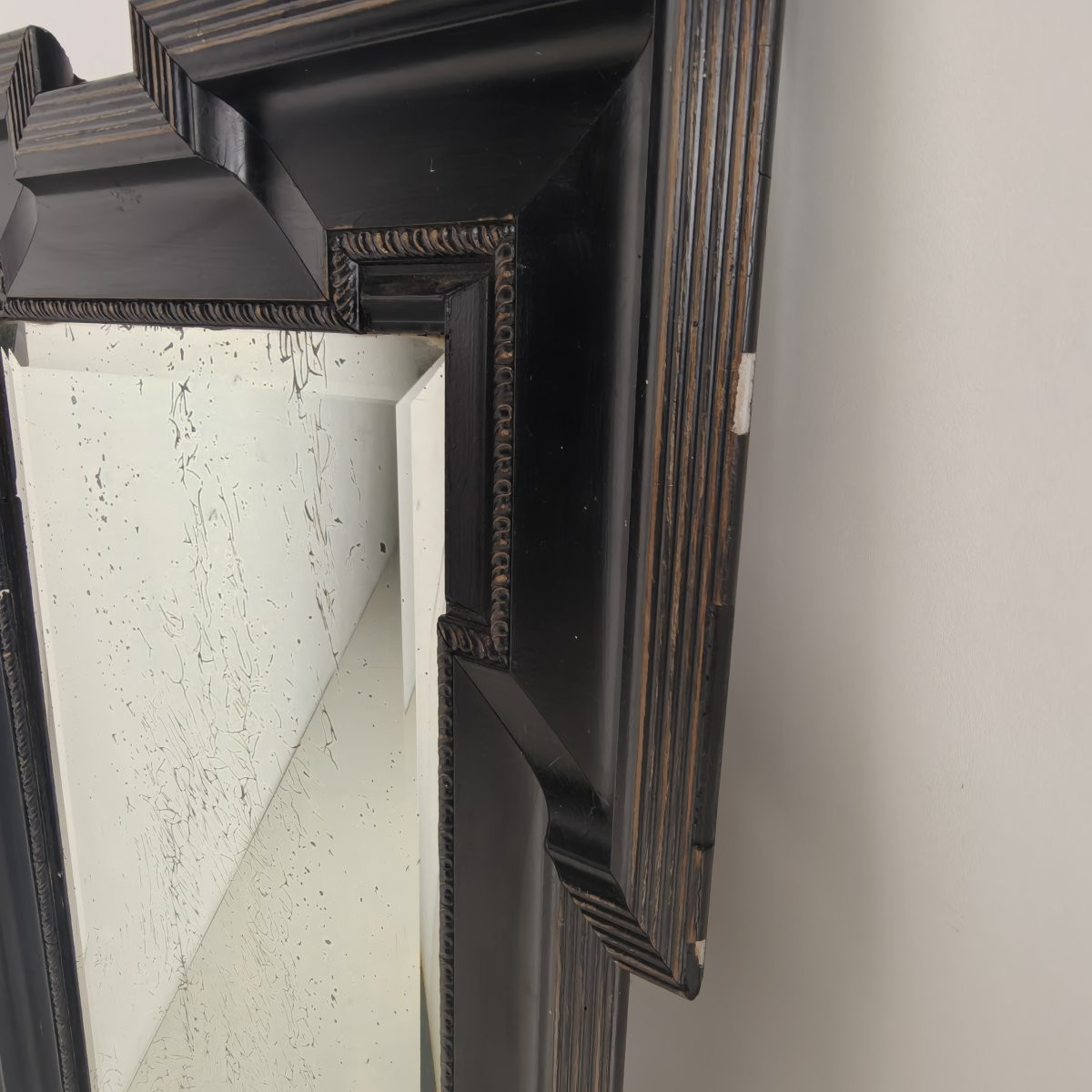 Late 19th Century Cabinet Mirror With Original Yellowed Glass-photo-3