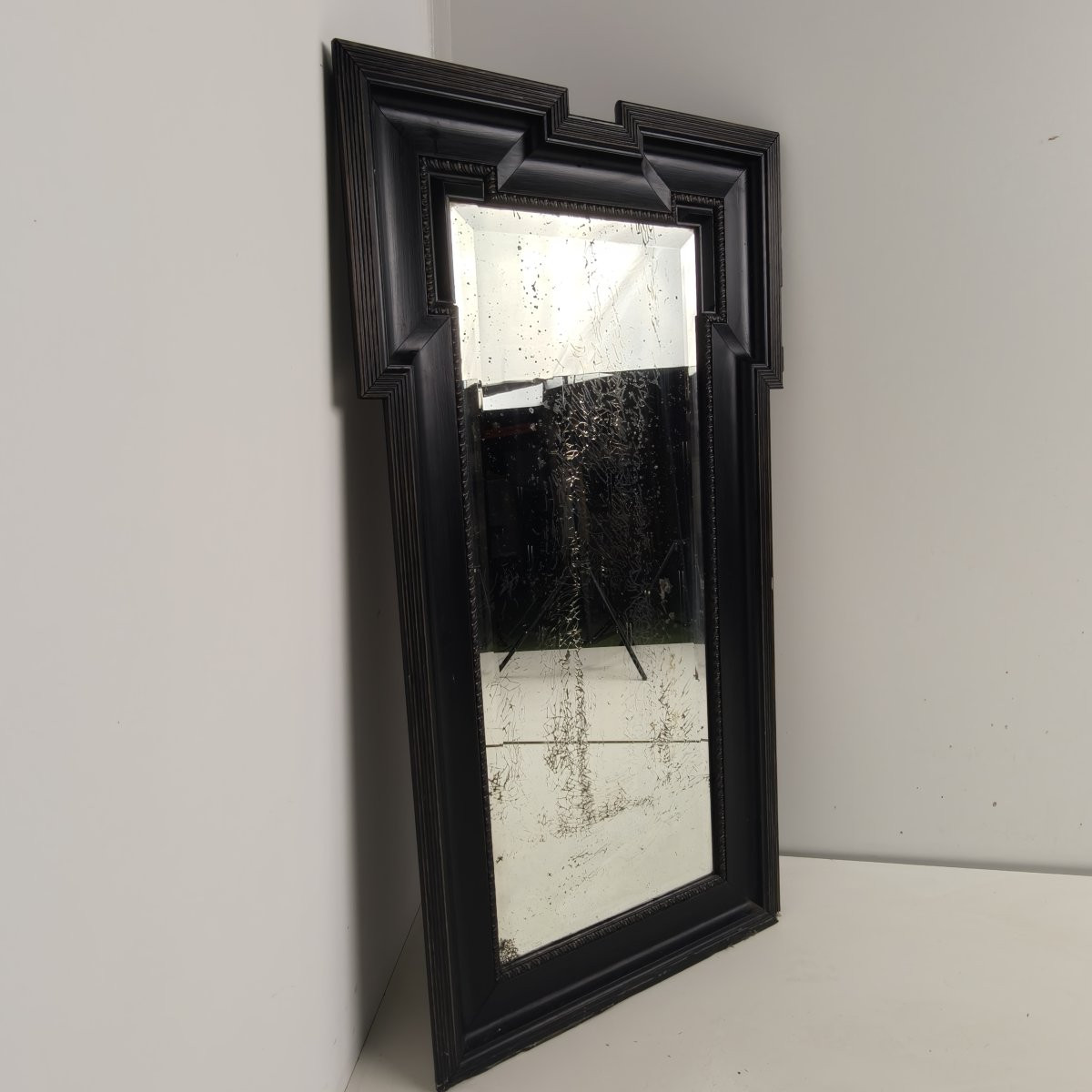 Late 19th Century Cabinet Mirror With Original Yellowed Glass-photo-5