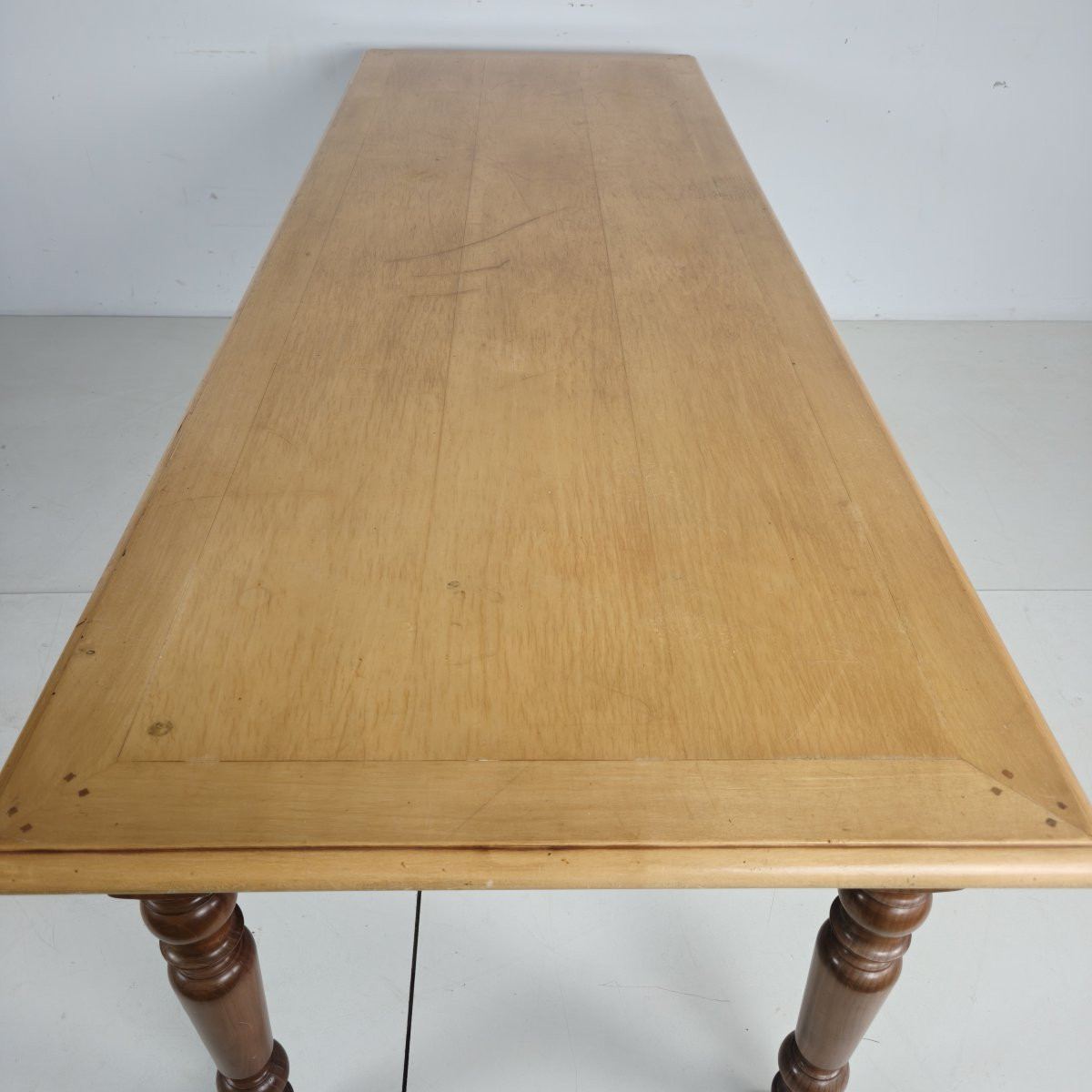 Late 20th Century French Dining Table With Turned Legs-photo-4