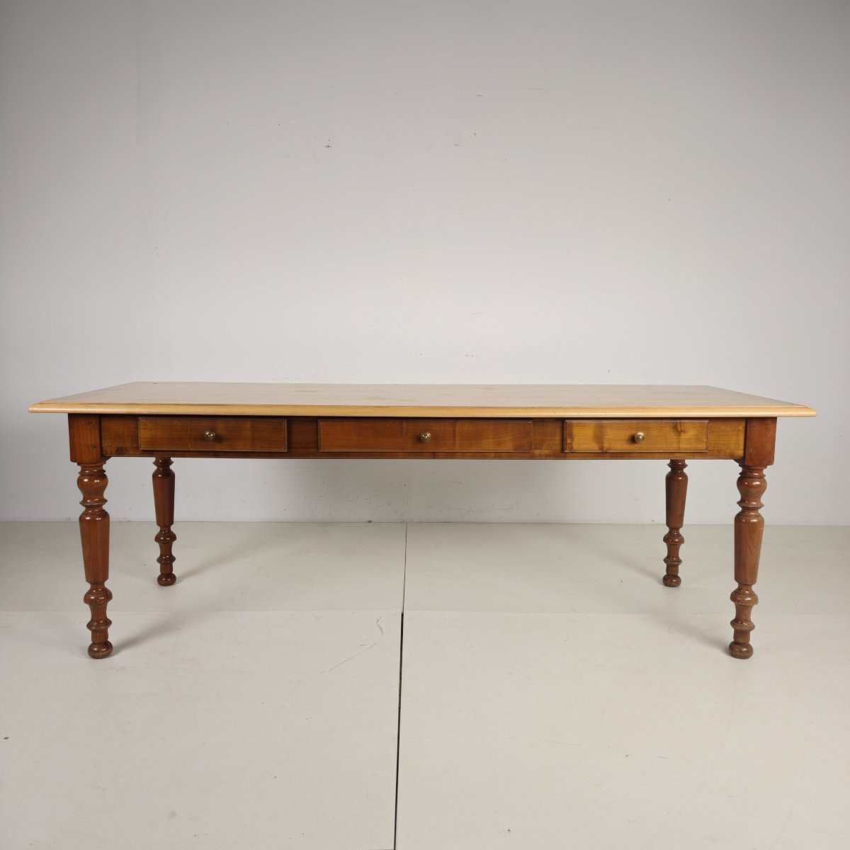 Late 20th Century French Dining Table With Turned Legs-photo-5