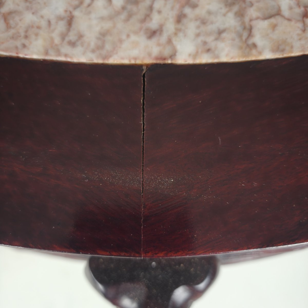 Console/table d'appoint en bois dur chinois avec plateau en marbre-photo-8