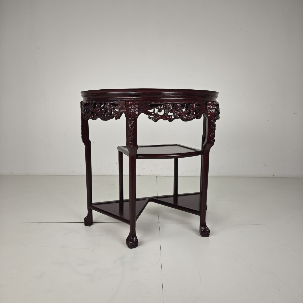 Console/table d'appoint en bois dur chinois avec plateau en marbre