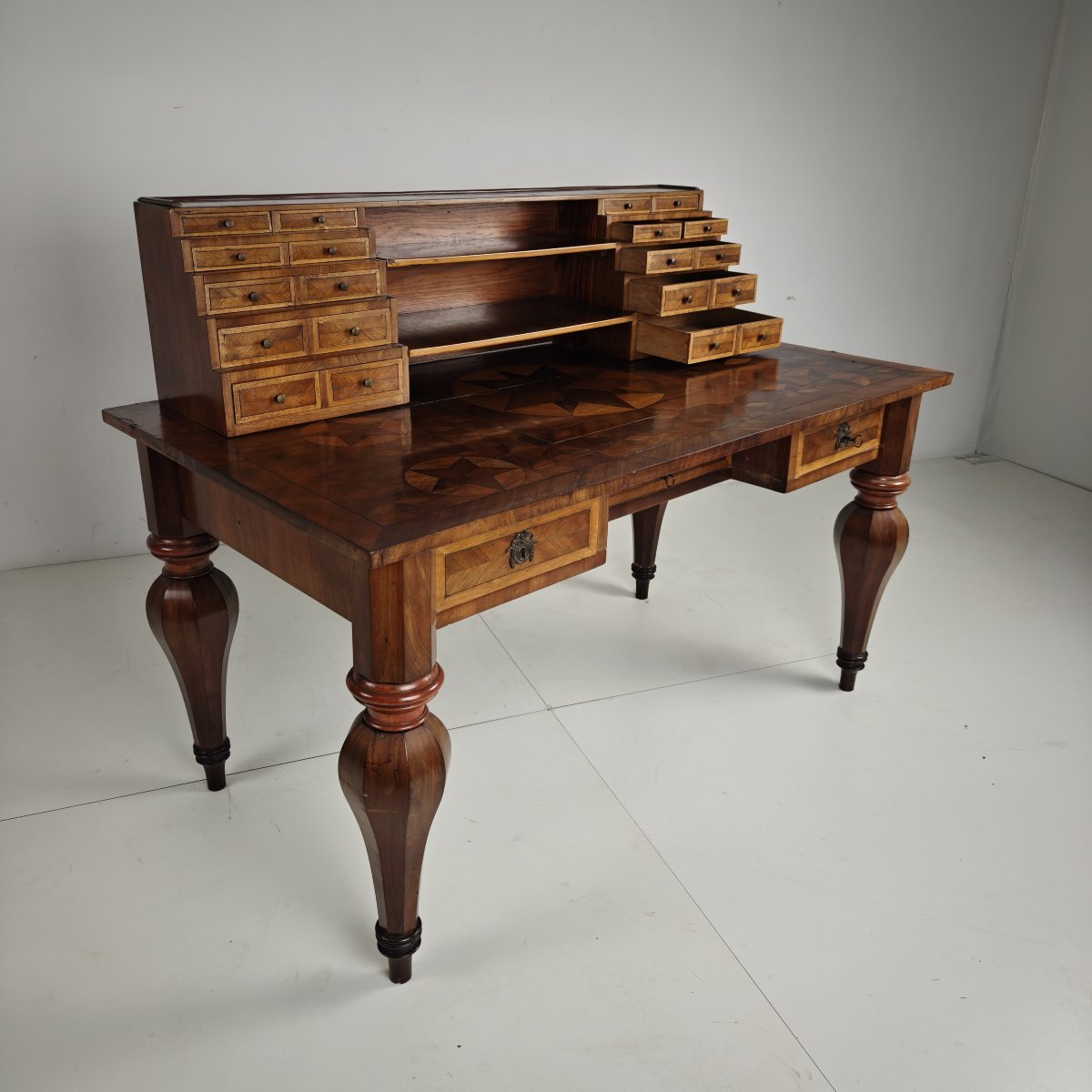 Bureau à écrire en marqueterie allemande du XIXe siècle-photo-2