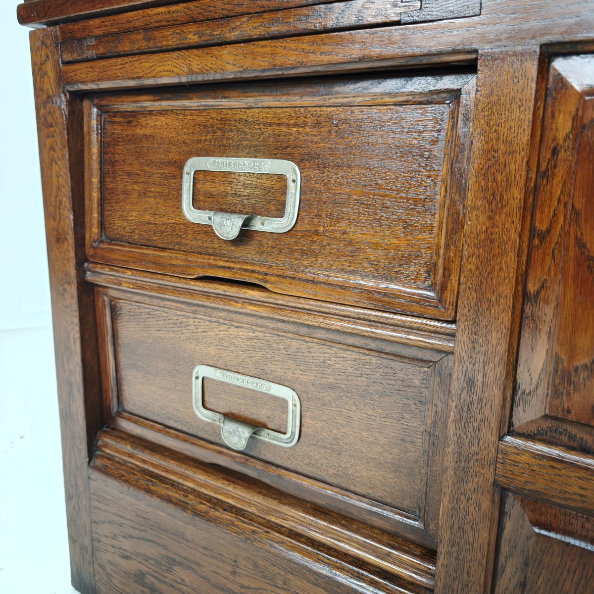 Bureau à cylindre ancien en chêne de Stolzenberg – Bureau à tambour – vers 1880-photo-4