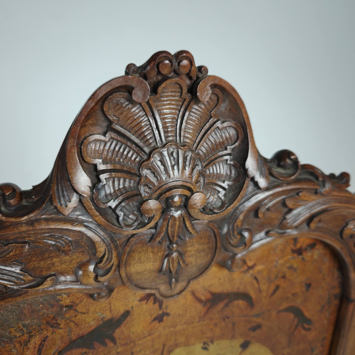 Richly Carved Gilded Leather Screen, Circa 1860-photo-1