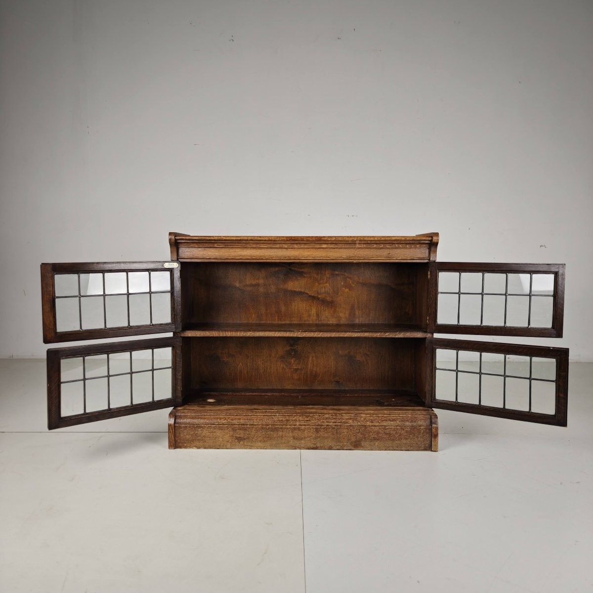 English Oak Bookcase By Minty Library Specialists, Oxford, 1920s-photo-3
