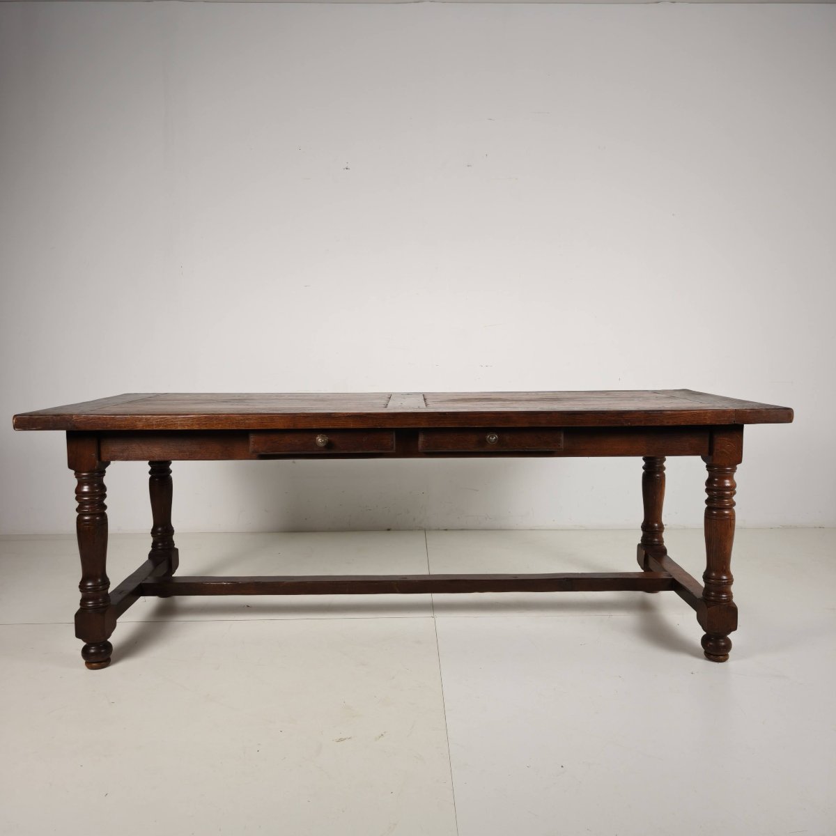 Grande table de monastère en chêne français (320/220 cm), début du XXe siècle-photo-4