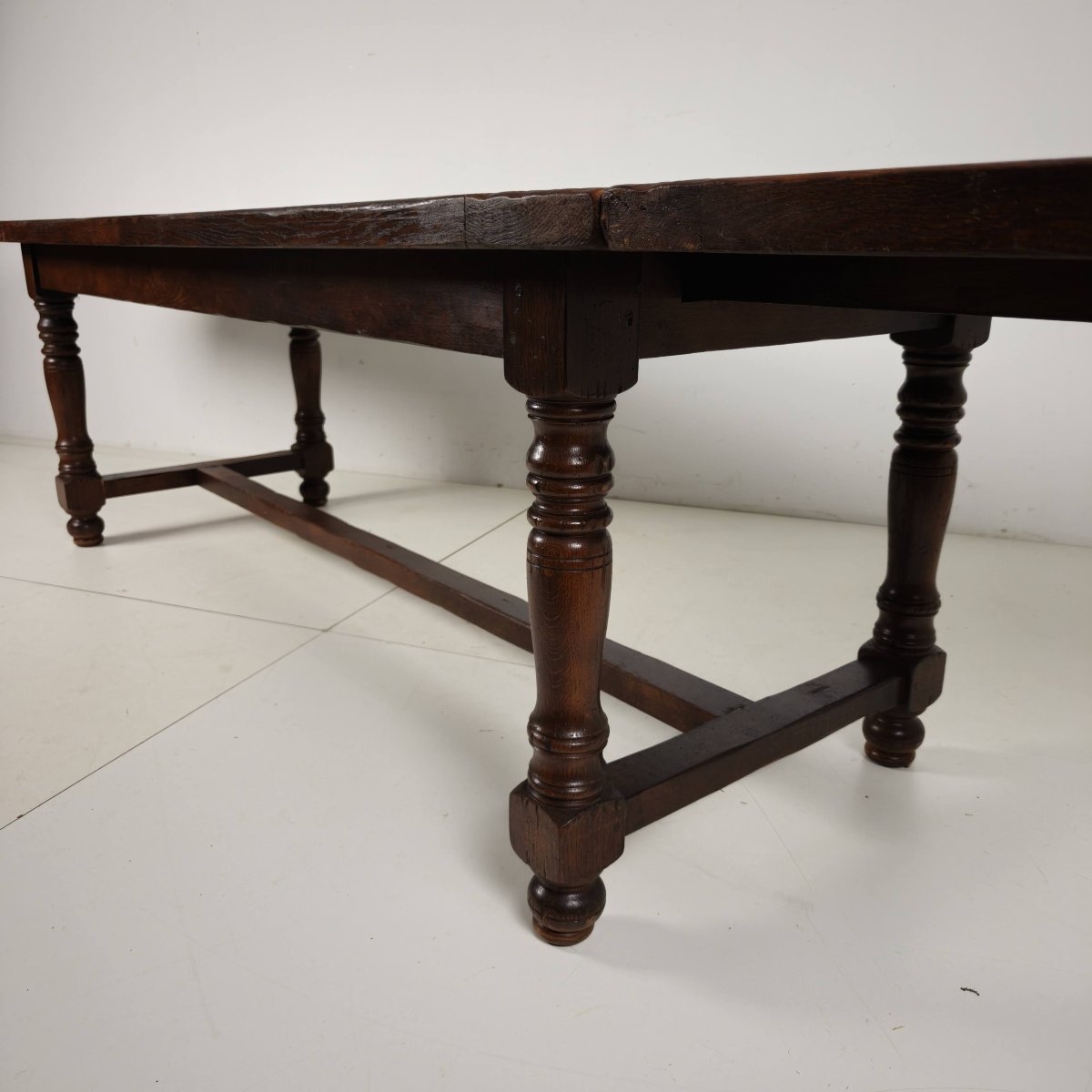 Grande table de monastère en chêne français (320/220 cm), début du XXe siècle-photo-1