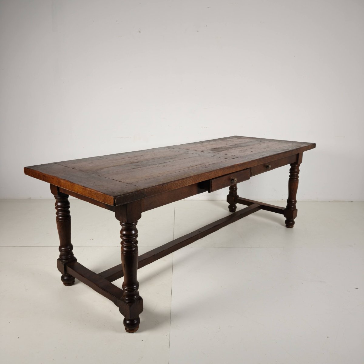 Grande table de monastère en chêne français (320/220 cm), début du XXe siècle-photo-2