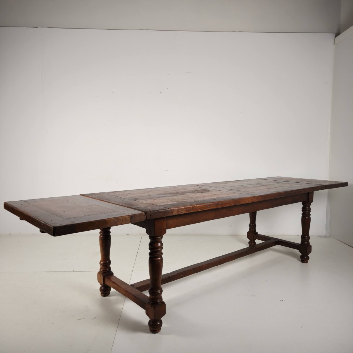 Grande table de monastère en chêne français (320/220 cm), début du XXe siècle-photo-3