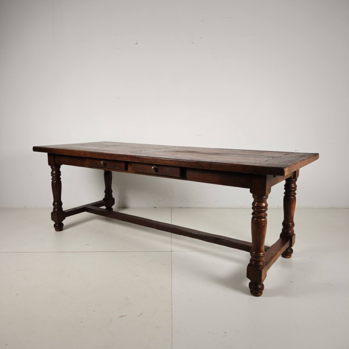 Grande table de monastère en chêne français (320/220 cm), début du XXe siècle-photo-4