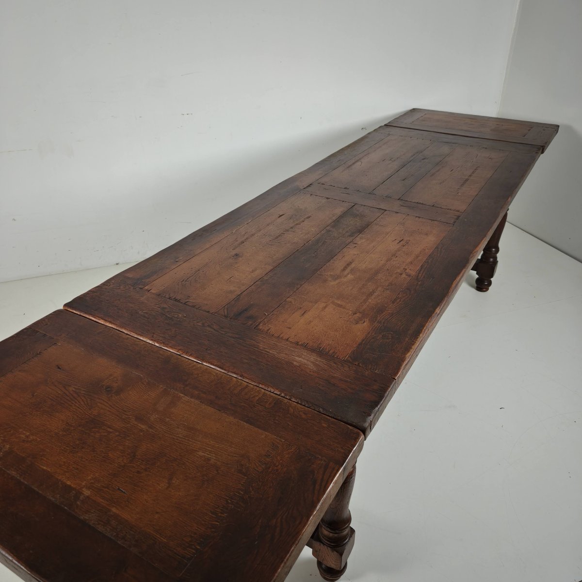 Grande table de monastère en chêne français (320/220 cm), début du XXe siècle-photo-6