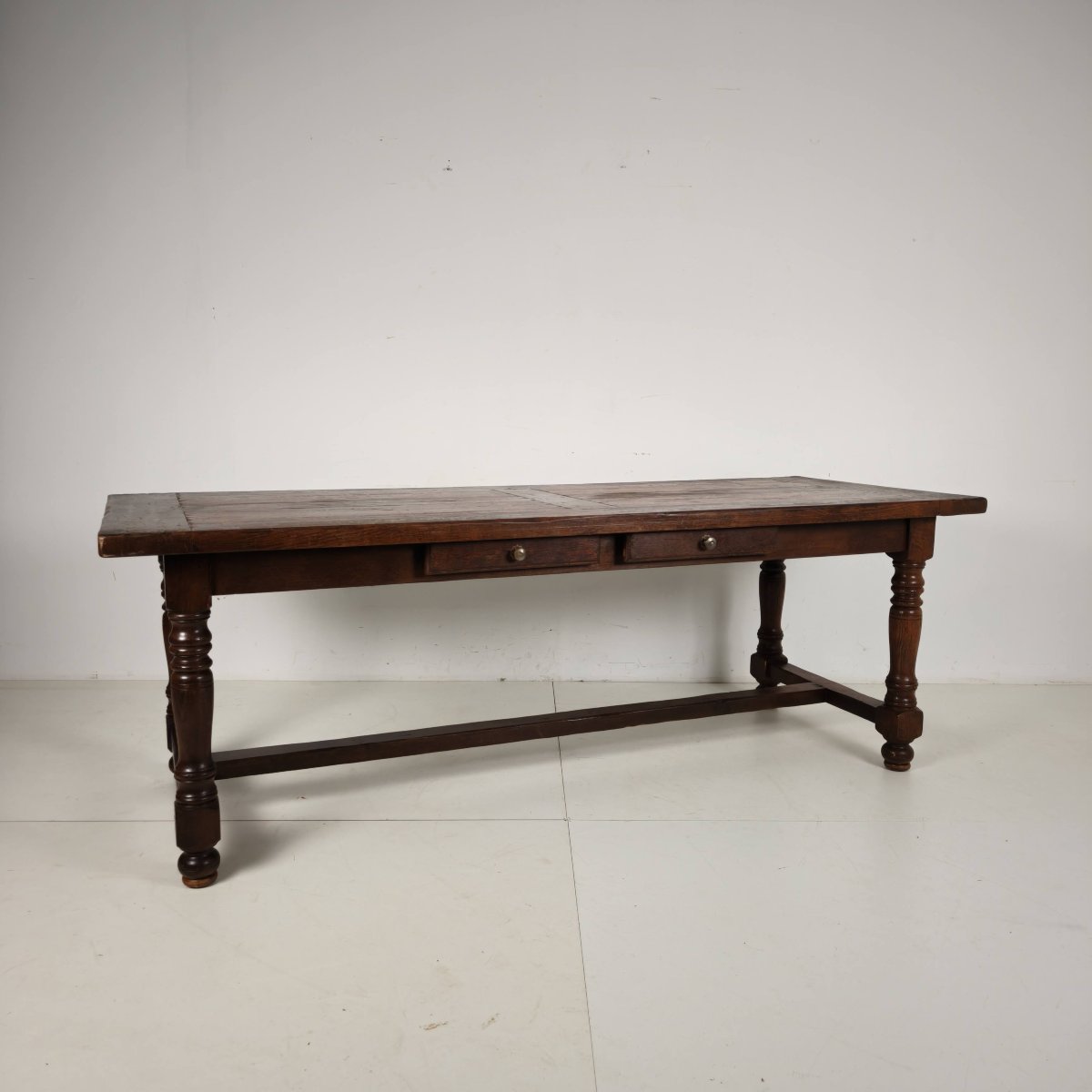 Grande table de monastère en chêne français (320/220 cm), début du XXe siècle-photo-8