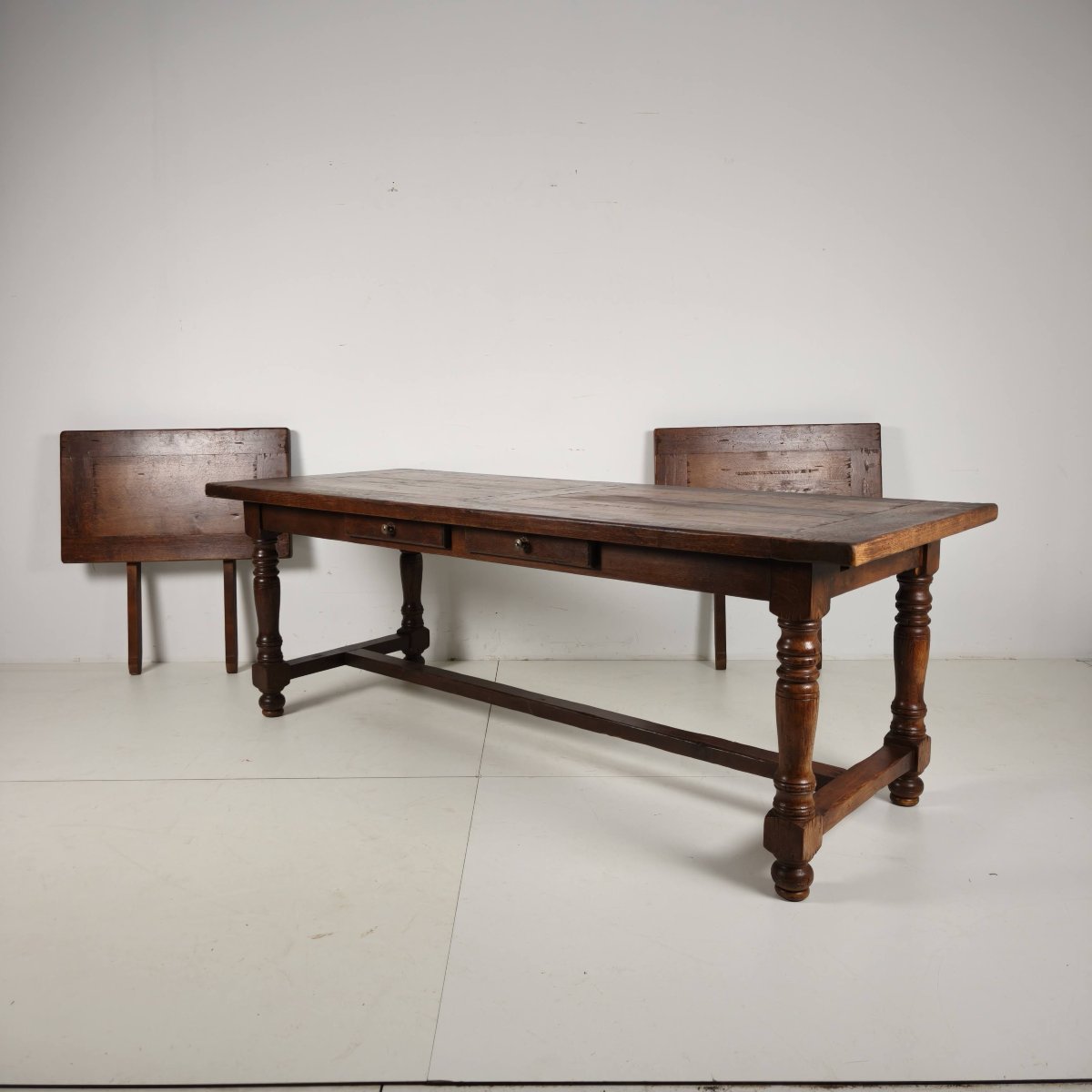 Grande table de monastère en chêne français (320/220 cm), début du XXe siècle