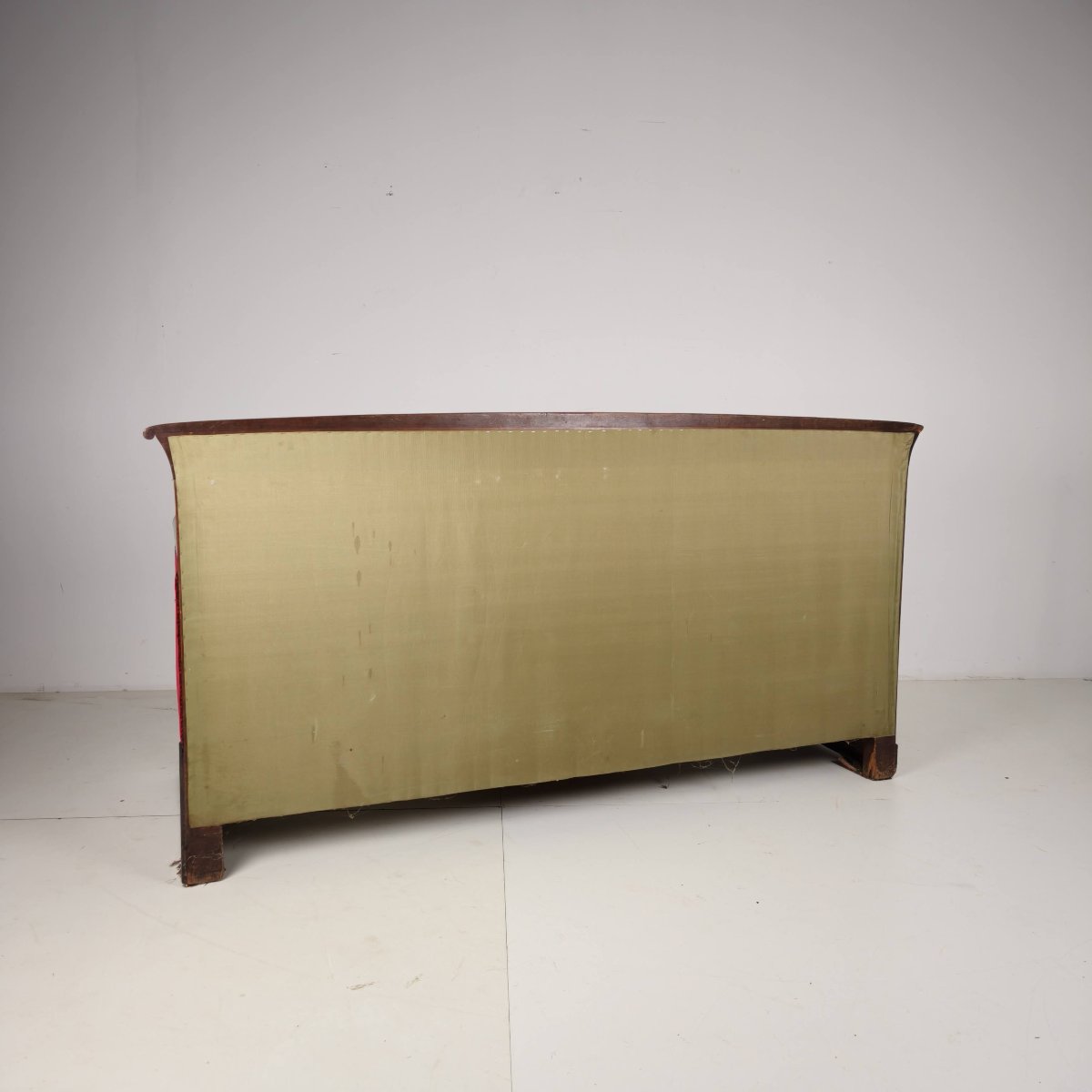 Empire-style Sofa In Walnut And Red Fabric, Early 19th Century-photo-6