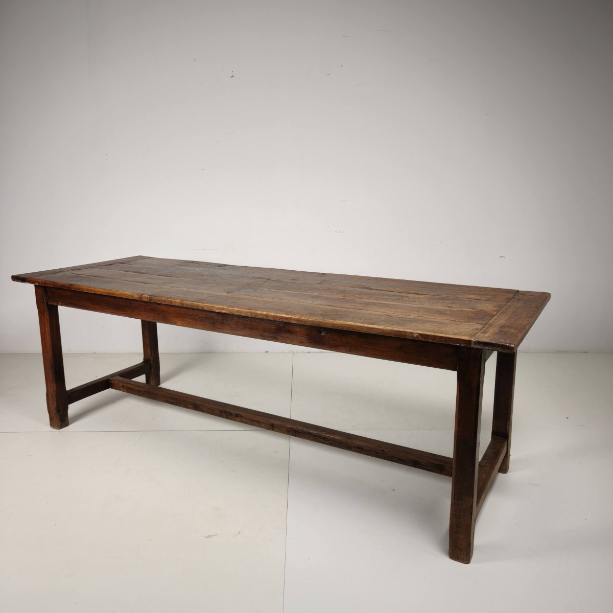 Table de ferme en chêne français, XIXe siècle-photo-2