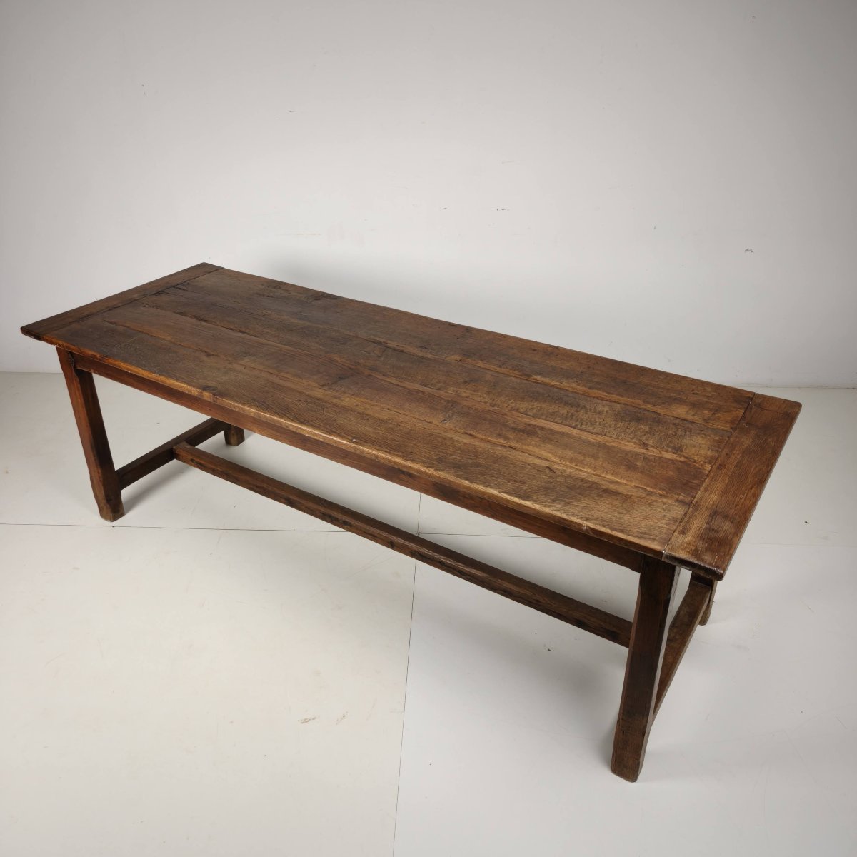 Table de ferme en chêne français, XIXe siècle-photo-3