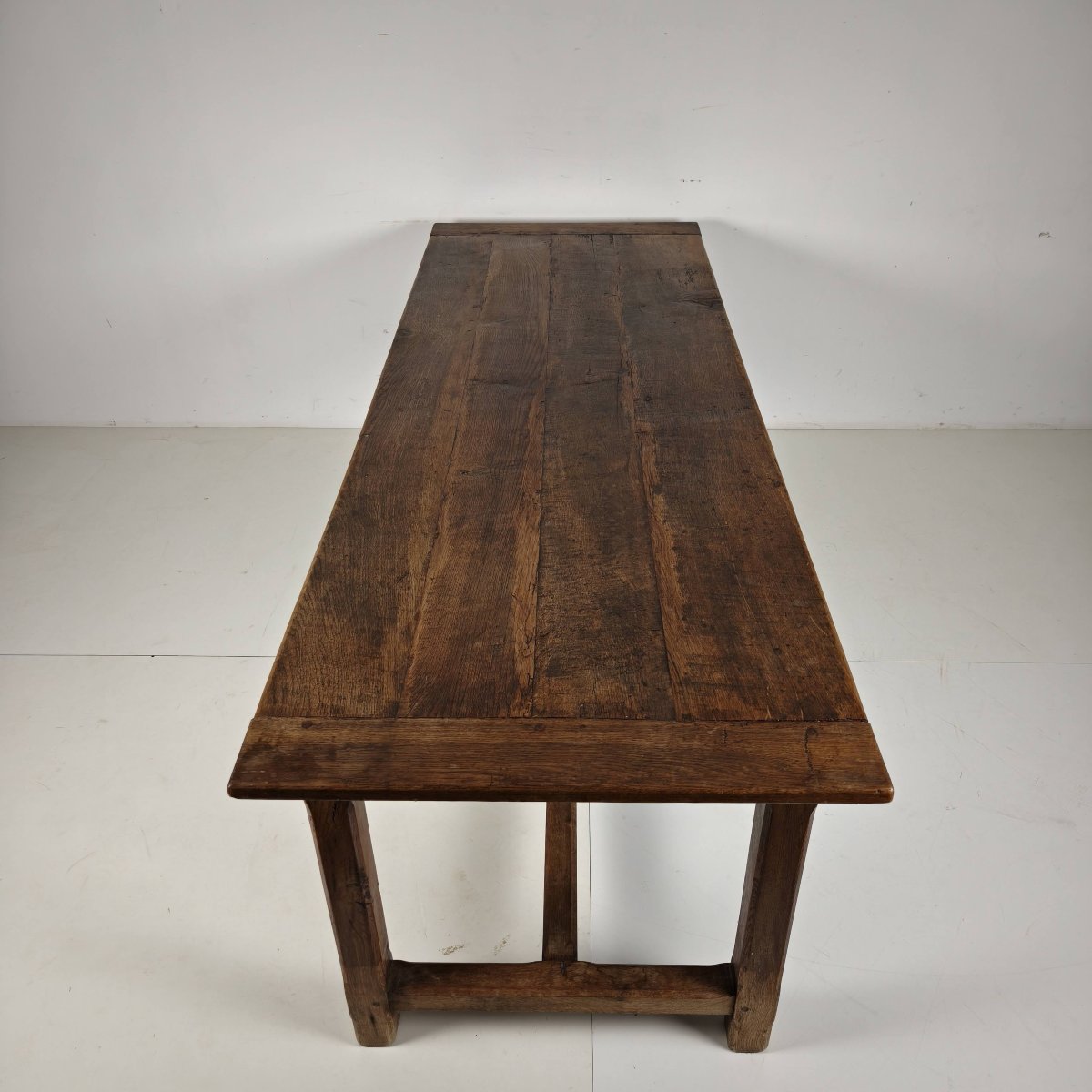 Table de ferme en chêne français, XIXe siècle-photo-4