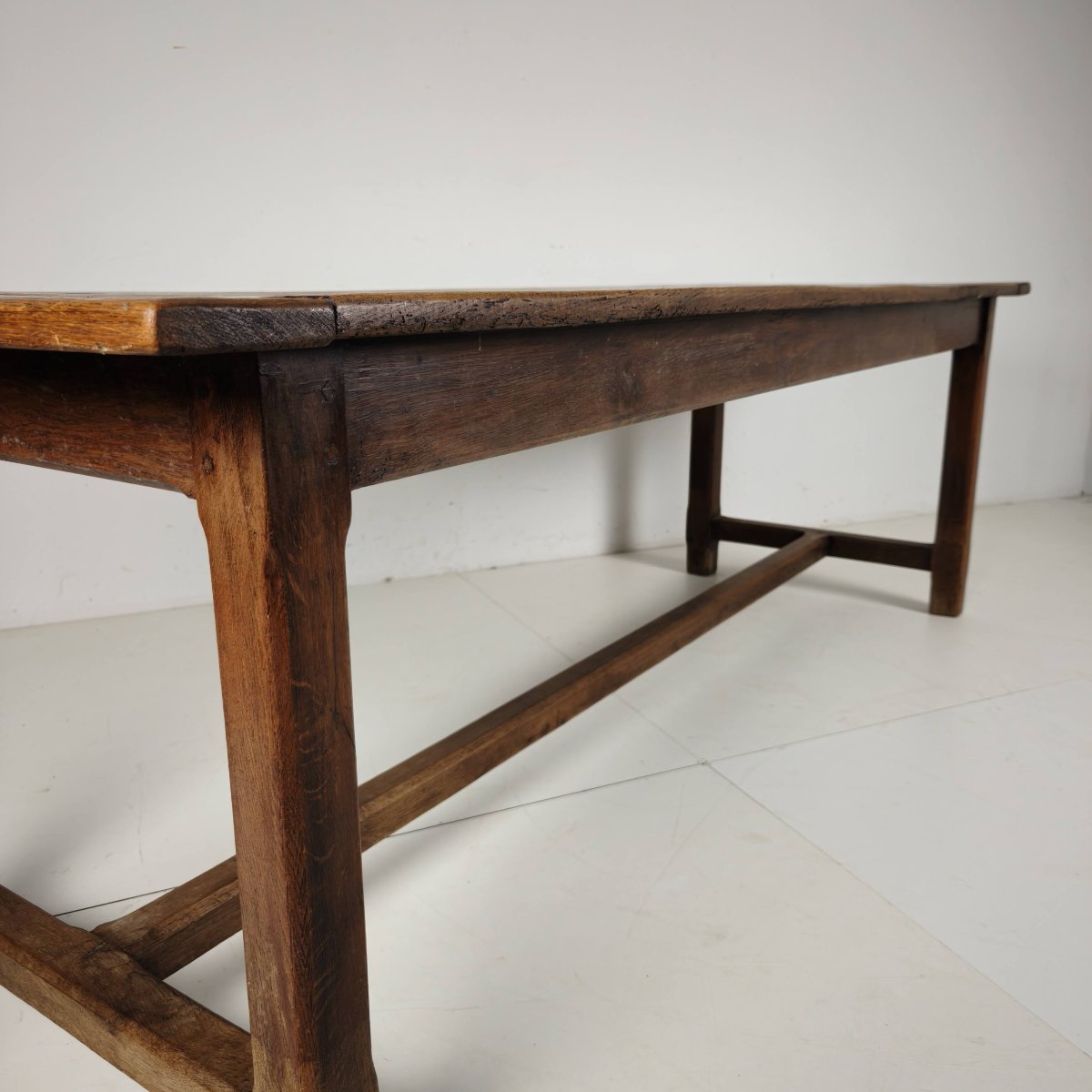 Table de ferme en chêne français, XIXe siècle-photo-3