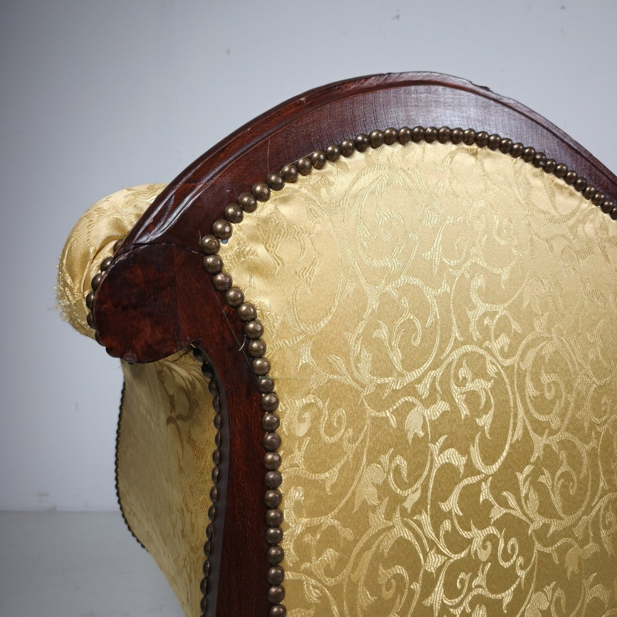 Chaise longue en noyer français, XIXe siècle-photo-3