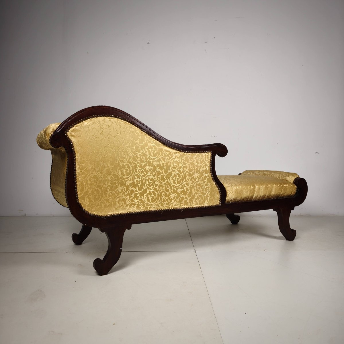 Chaise longue en noyer français, XIXe siècle-photo-1