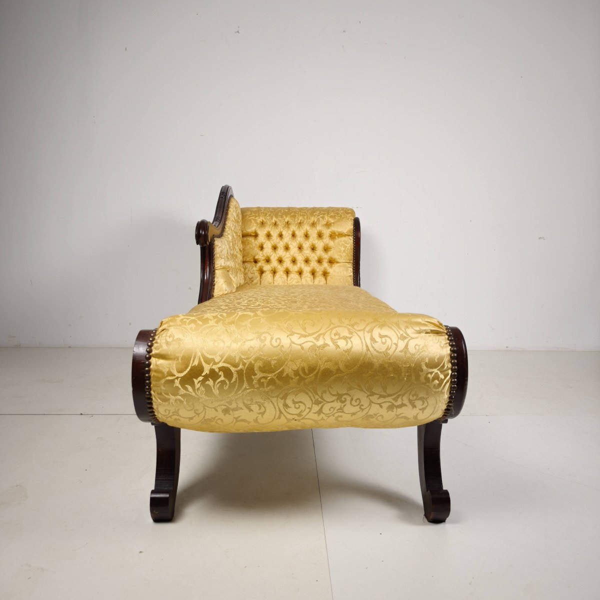 Chaise longue en noyer français, XIXe siècle-photo-3