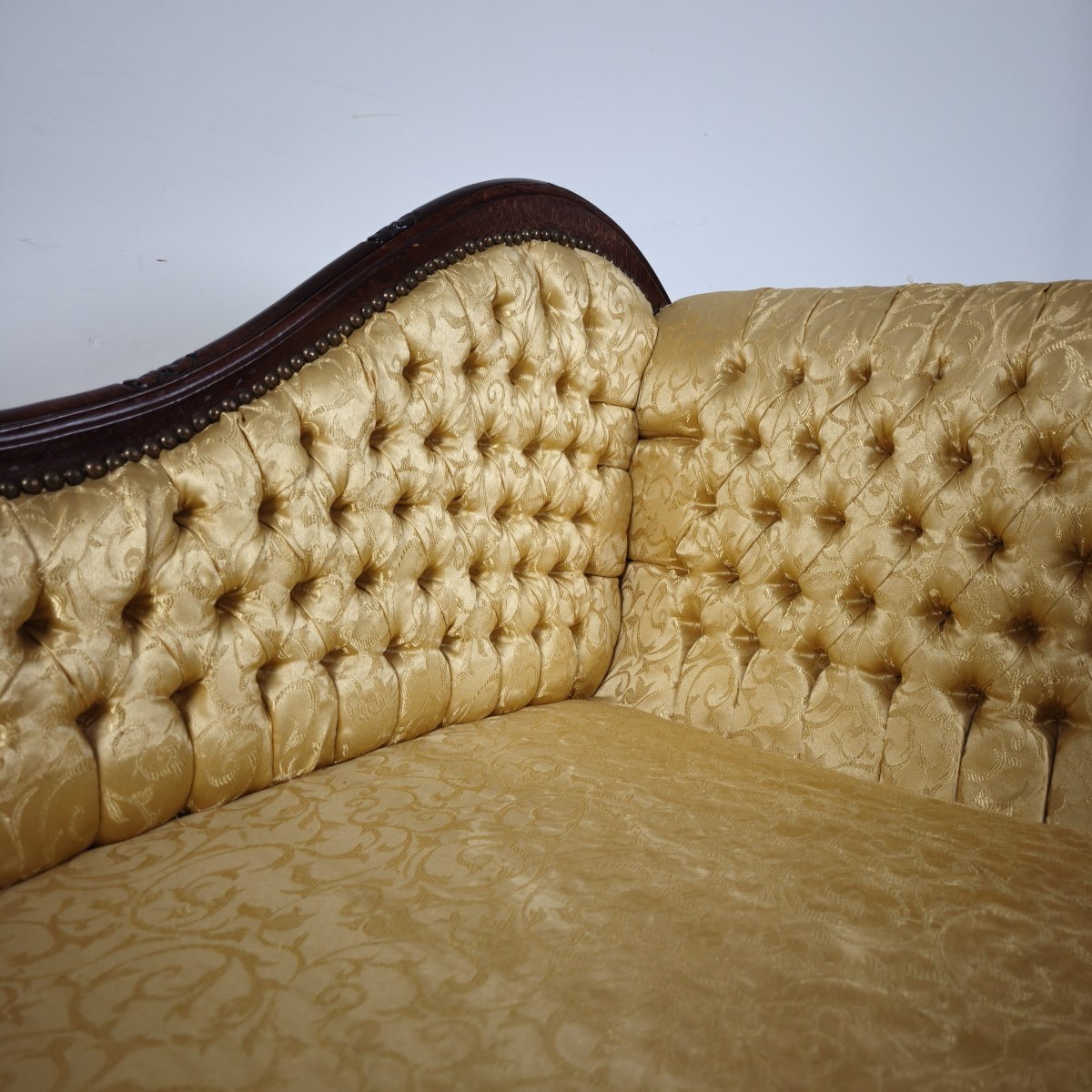 Chaise longue en noyer français, XIXe siècle-photo-4