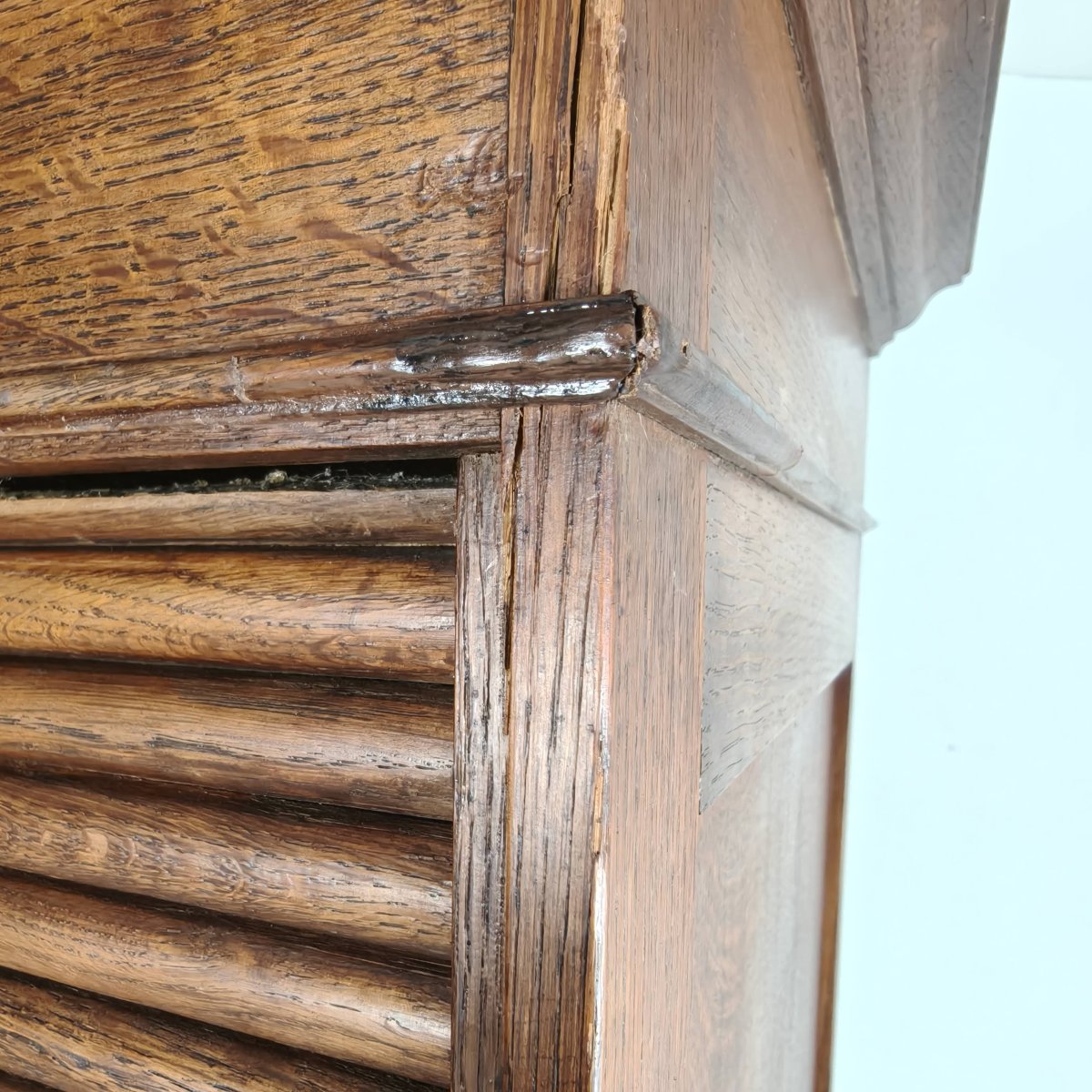 Armoire de notaire/d'archives à cylindre en chêne hollandais des années 1930-photo-4