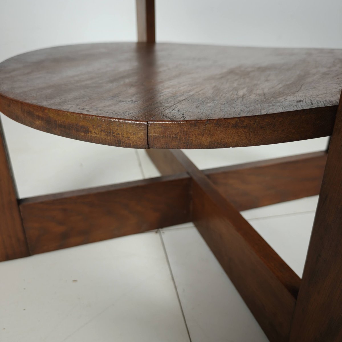 Amsterdam School-style Oak Side Table With A Square Pattern, Netherlands, Circa 1925-photo-4