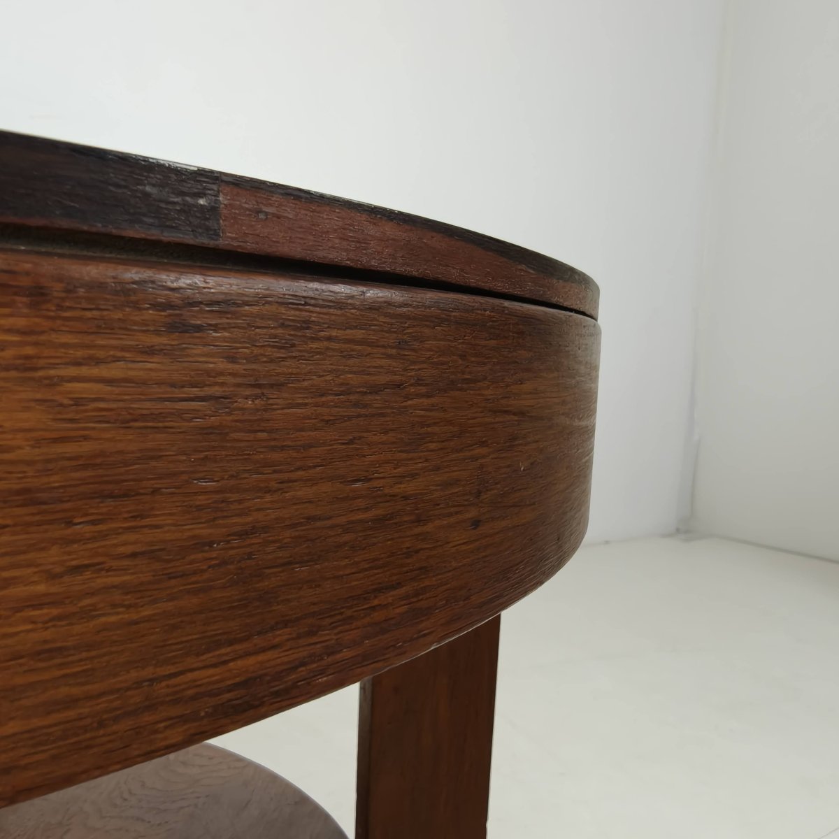 Amsterdam School-style Oak Side Table With A Square Pattern, Netherlands, Circa 1925-photo-1