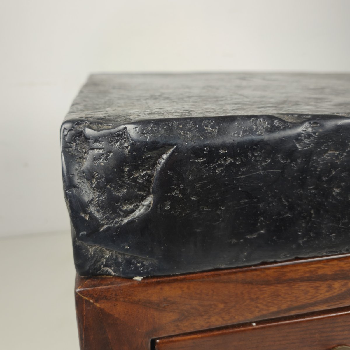 Chinese Imperial Gold Brick (jīn Zhuān) On A Solid Wood Display Table On M-photo-2