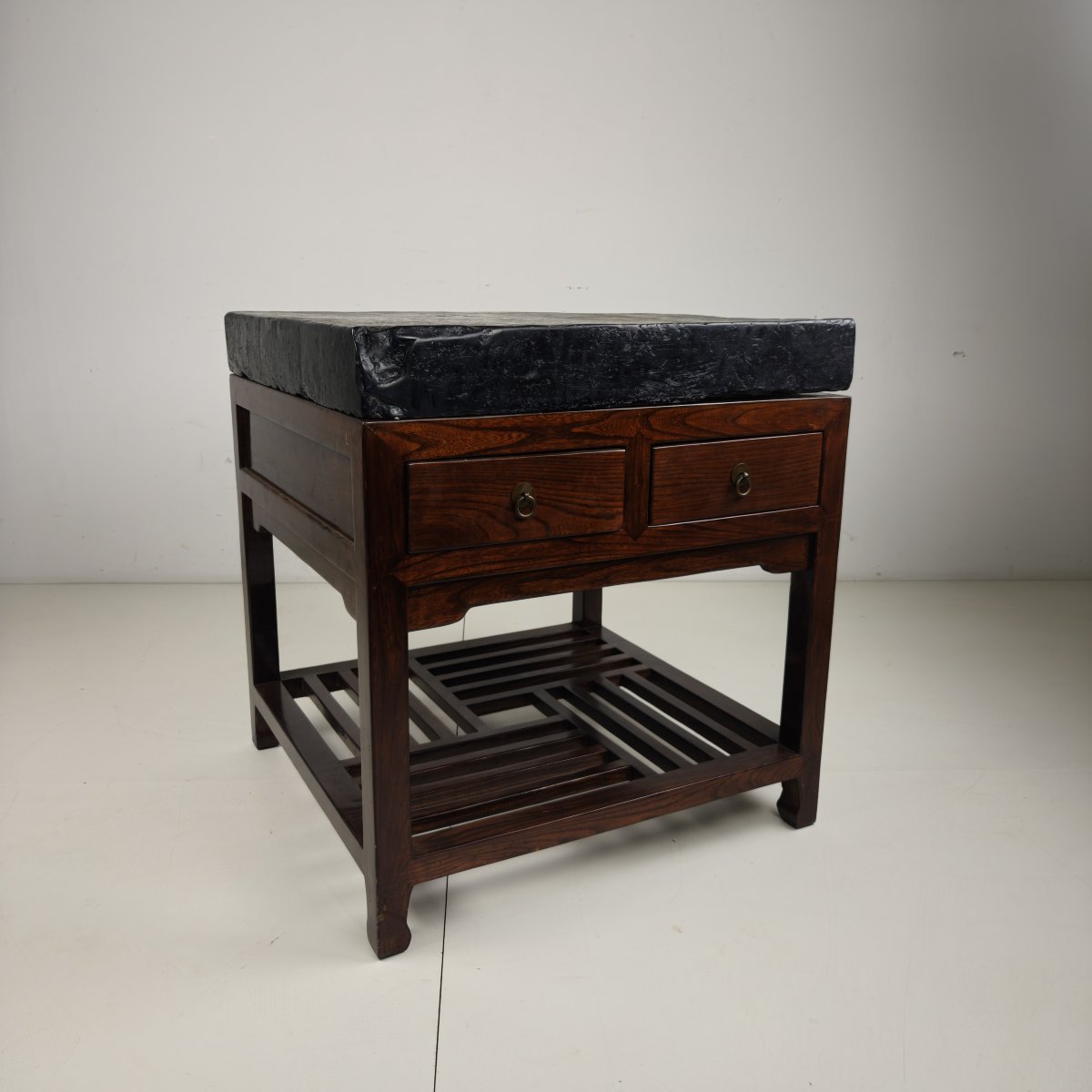 Chinese Imperial Gold Brick (jīn Zhuān) On A Solid Wood Display Table On M-photo-5
