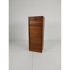 Armoire à archives en chêne hollandais, style tambour, années 1920-1930
